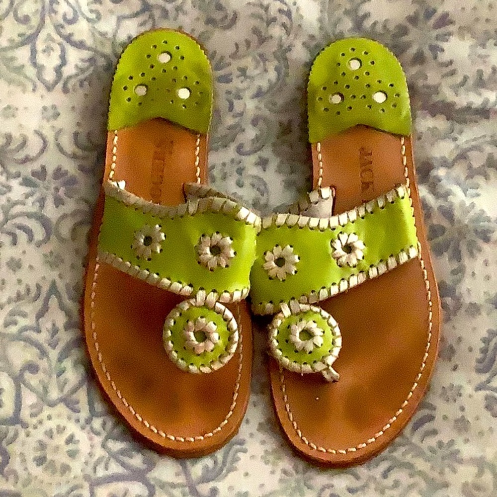 Jack Rogers sandals lime green size 6
